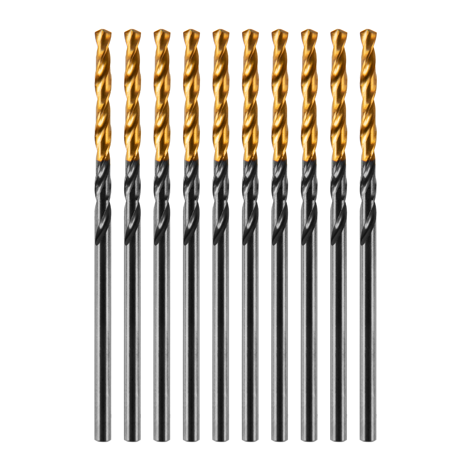 Сверло по металлу, 2 мм, HSS-Tin, Golden Tip, 10 шт. Denzel