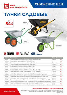 Снижение цен на тачки садовые