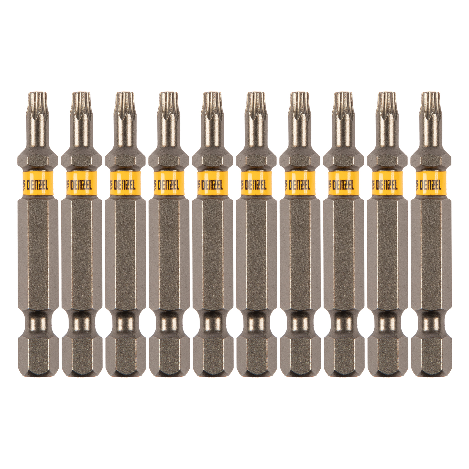 Бита TX 15х50, сталь S2, шестигранный профиль, 10 шт. Е 6,3 Denzel