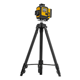 Лазерный уровень мультипризменный DLV 360-4T, 30 м, зеленый луч, Li-Ion 2,4 Aч, штатив// Denzel