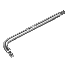 Вороток Г-образный, 150х40 мм, квадрат 1/4", CrV, матовый хром// Denzel