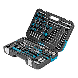 Набор инструментов, 1/4", 1/2", CrV, 120 зубьев, 76 предметов// Gross