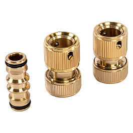 Набор для подключения шланга 1/2", (переходник, 2 соединит.аквастоп), латунный// Palisad