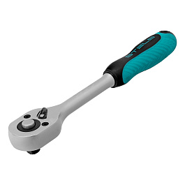 Ключ-трещотка 3/8", CrV, 72 зуба, с быстрым сбросом, матовый хром// Stels