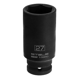 Головка ударная удлиненная шестигранная, 27 мм, 1/2", CrMo// Stels