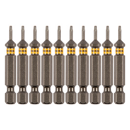 Набор бит TORX 6х50, сталь S2, шестигранный профиль, 10 шт.// Denzel