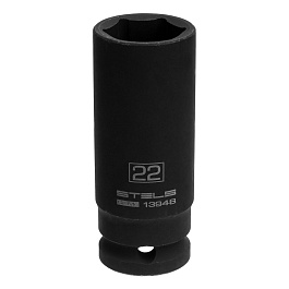 Головка ударная удлиненная шестигранная, 22 мм, 1/2", CrMo// Stels