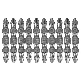 Набор бит двухстор., PH2-PH2х45 мм, сталь S2, 10шт.// Denzel