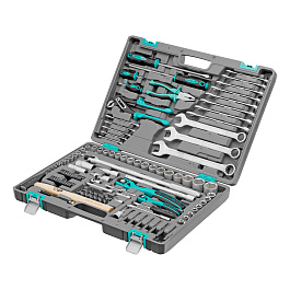 Набор инструментов, 1/4", 1/2", Cr-V, S2, усиленный кейс, 119 предметов// Stels