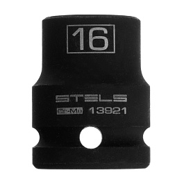 Головка ударная шестигранная, 16 мм, 1/2", CrMo// Stels