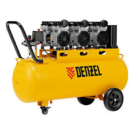 Компрессор безмаслянный малошумный DLS 2250/100, 2250 Вт, 3х750, 100 л, 410 л/мин блок упр// Denzel