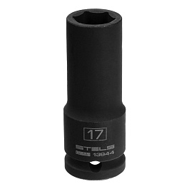 Головка ударная удлиненная шестигранная, 17 мм, 1/2", CrMo// Stels