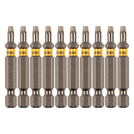 Набор бит TORX 15х50, сталь S2, шестигранный профиль, 10 шт.// Denzel