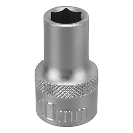 Головка торцевая, 10 мм, 6-гранная, CrV, под квадрат 1/2"// Stels