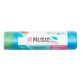 Пакеты для мусора с завязками 35 л x 15 шт. синие, Home// Palisad