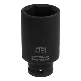 Головка ударная удлиненная шестигранная, 32 мм, 1/2", CrMo// Stels