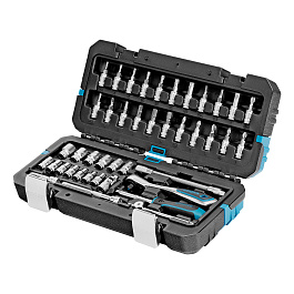 Набор инструментов, 1/4", CrV, 120 зубьев, 42 предмета// Gross