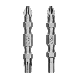 Набор бит двухстор., PH2-T30х45мм, PZ2-H4х45мм, сталь S2, 2 шт.// Gross