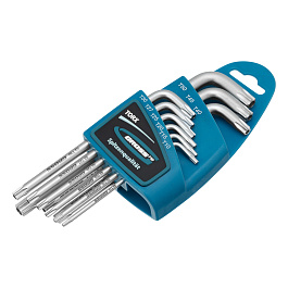Набор ключей имбусовых TORX-TT, 9 шт: T10-T50, удлиненные, S2, сатинированные// Gross