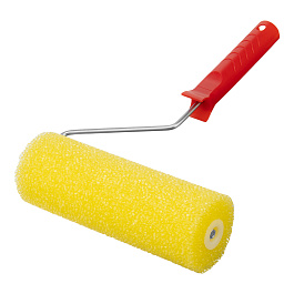Валик "СТРУКТУРНЫЙ" поролоновый с ручкой, "шероховатый", 230 мм, D - 80 мм, D ручки - 6 мм// MTX