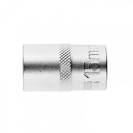 Головка торцевая, 15 мм, 12-гранная, CrV,под квадрат 1/2", хромированная// Stels