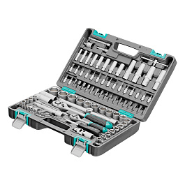 Набор инструментов, 1/2", 1/4", CrV, пластиковый кейс 94 предмета// Stels