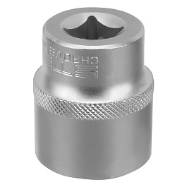 Головка торцевая, 27 мм, 12-гранная, CrV, под квадрат 1/2", хромированная// Stels