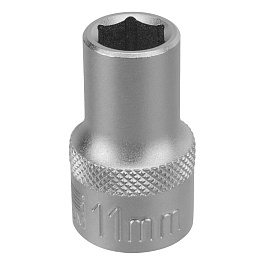 Головка торцевая, 11 мм, 6-гранная, CrV, под квадрат 1/2"// Stels