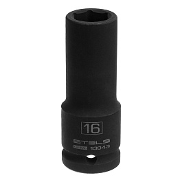 Головка ударная удлиненная шестигранная, 16 мм, 1/2", CrMo// Stels