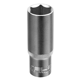 Головка торцевая удлиненная, 21 мм, 6-гранная, CrV, под квадрат 1/2"// Stels