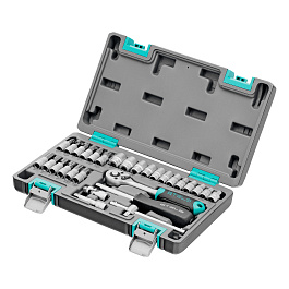 Набор инструментов, 1/4", CrV, пластиковый кейс 29 предметов// Stels