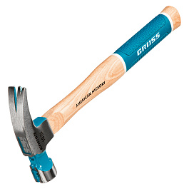 Молоток-гвоздодер,280 г, угол 75, магнит, обрезиненная рукоятка AMERICAN HICKORY // GROSS