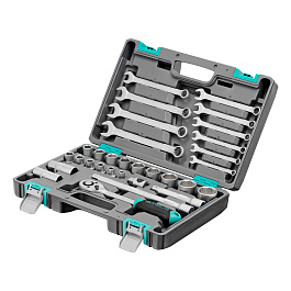 Набор инструментов, 1/2", CrV, пластиковый кейс 31 предмет// Stels