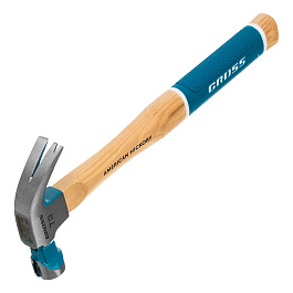 Молоток-гвоздодер,200 г, угол 45, магнит, обрезиненная рукоятка AMERICAN HICKORY // GROSS