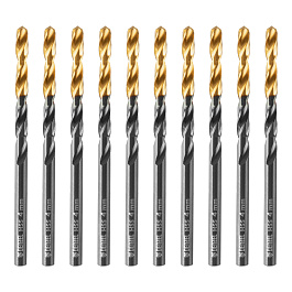 Сверло по металлу, 4 мм, HSS-Tin, Golden Tip, 10 шт.// Denzel