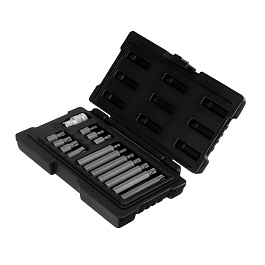 Набор бит TORX, хвостовик-шестигранник, 10 мм, CrV, 15 предметов// Stels