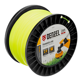 Леска для триммера квадрат, 2,0мм х 251м, на DIN катушке FLEX CORD// Denzel