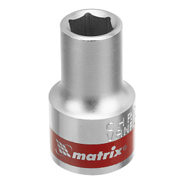 Головка торцевая, 10 мм, 6-гранная, CrV, под квадрат 1/2", хромированная// Matrix