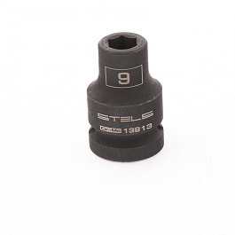 Головка ударная шестигранная, 9 мм, 1/2", CrMo// Stels