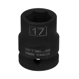 Головка ударная шестигранная, 17 мм, 1/2", CrMo// Stels