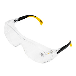 Очки защитные открытые, поликарбонатные, увеличенная прозрачная линза,  регулируемые дужки// Denzel