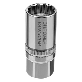 Головка торцевая свечная, магнитная,12-гранная, 21 мм, под квадрат 1/2"// Gross