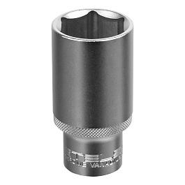 Головка торцевая удлиненная, 32 мм, 6-гранная, CrV, под квадрат 1/2"// Stels