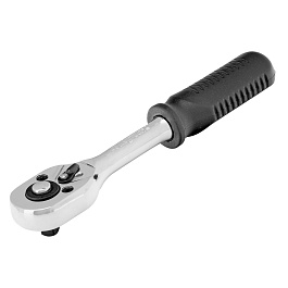 Ключ-трещотка 1/4", 45 зубьев, с быстрым сбросом, CrV, хром// Сибртех