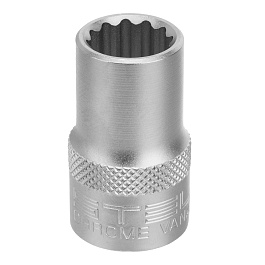 Головка торцевая, 13 мм, 12-гранная, CrV, под квадрат 1/2", хромированная// Stels