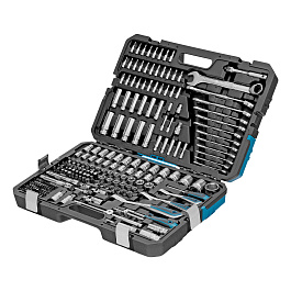 Набор инструментов, 1/2", 3/8", 1/4", CrV, 120 зубьев, 216 предметов// Gross
