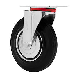 Колесо поворотное, диаметр 200 мм, крепление  платформенное// Сибртех