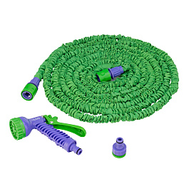 Набор поливочный, усиленый растягивающийся шланг 15м, 7-реж пистолет, соед., адаптер// Palisad