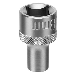 Головка торцевая, 8 мм, 12-гранная, CrV, под квадрат 1/2", хромированная// Stels