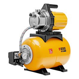 Насосная станция PS800X, 800 Вт, 3200 л/ч, ресивер 24 л, напор 38 м, нержавейка// Denzel